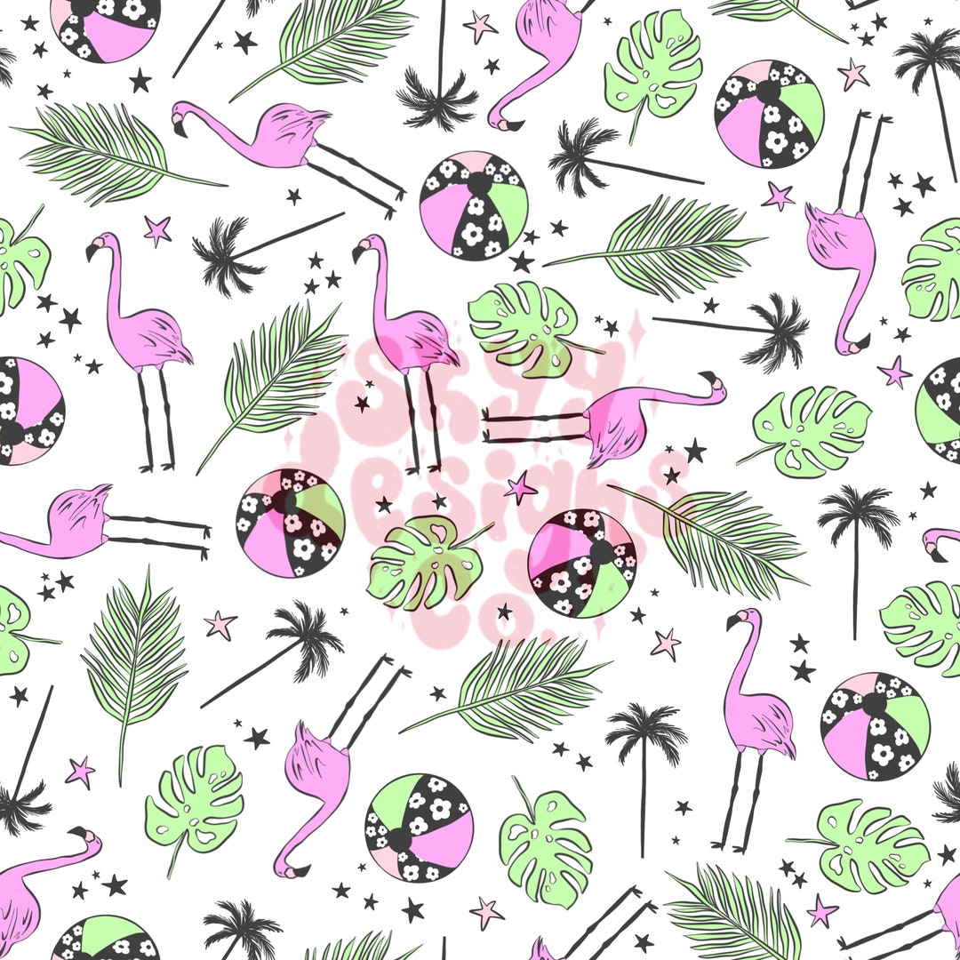 Trendy Beach Summer Digital Seamless Pattern for Fabrics and Wallpapers ...