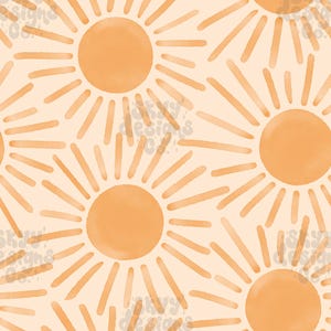 Bright Suns seamless pattern design for Summer, Abstract suns seamless file, Commercial use pattern design for Kids fabrics