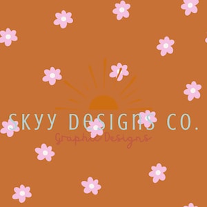 Minimal retro daisy digital seamless pattern for fabrics and wallpapers, Minimal daisies seamless pattern, seamless repeat pattern