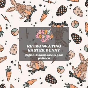 Trendy Boys Easter Bunnies patrón digital sin costuras para telas, Boy Easter repetir papel de patrón, Boys kids digital Descargar Boys Easter
