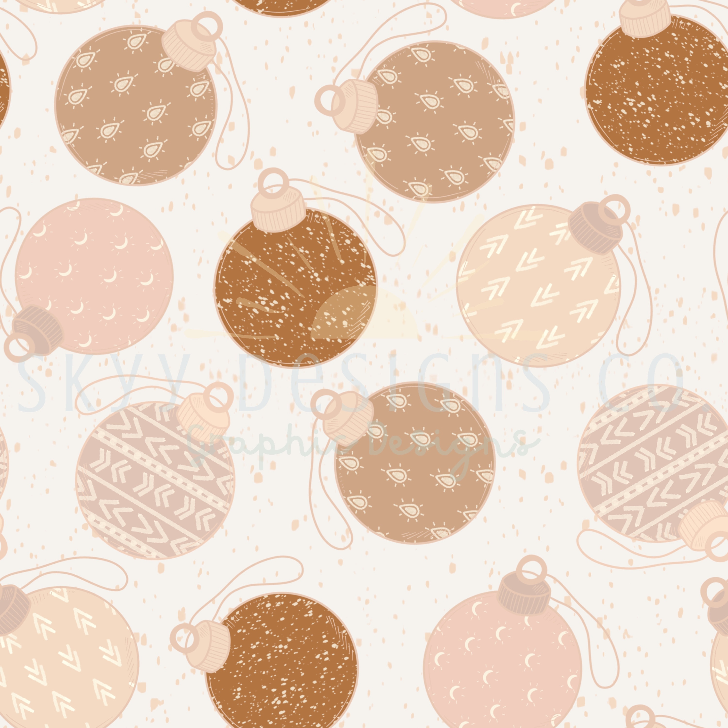 Ornament seamless file boho Christmas seamless pattern | Etsy