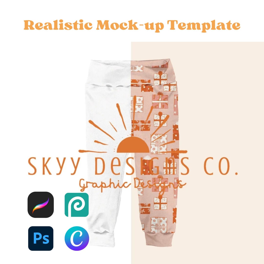 Leggings Realistic Mock-up Template for Procreate Canva and Photoshop ...
