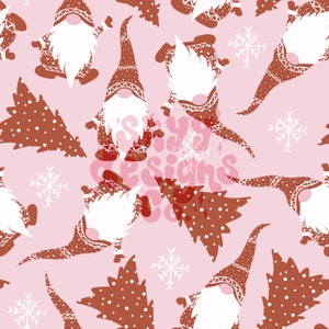 Christmas gnome digital seamless pattern for fabrics and wallpapers, Christmas seamless repeat pattern, winter Gnomes digital paper