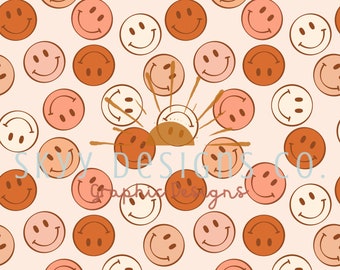 Smiley Face Seamless File Character Seamless Pattern Boho Etsy Singapore