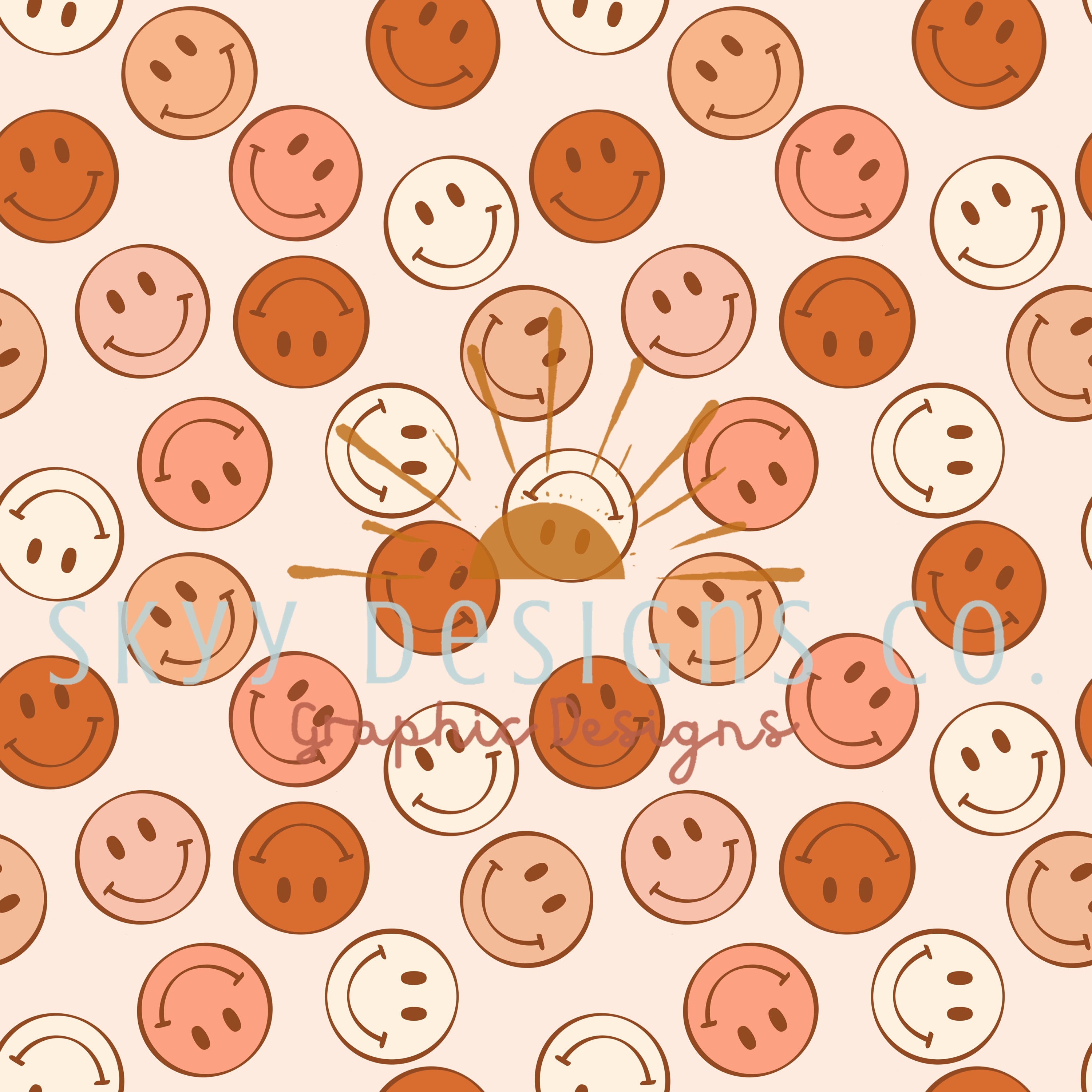 Neutral Smiley Face Digital Seamless Pattern For Fabrics And Etsy Norway
