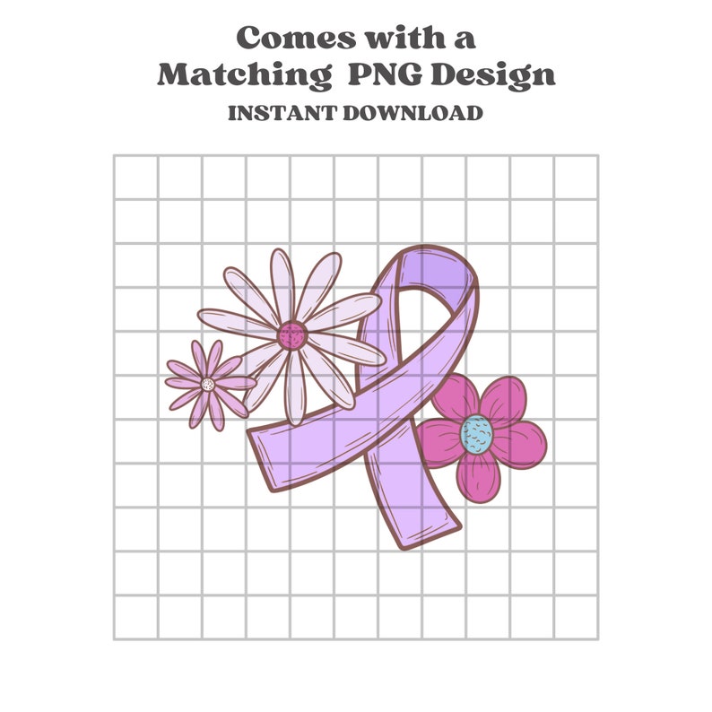 Purple Ribbon Floral Seamless Pattern, Awareness Pattern Paper Digital ...