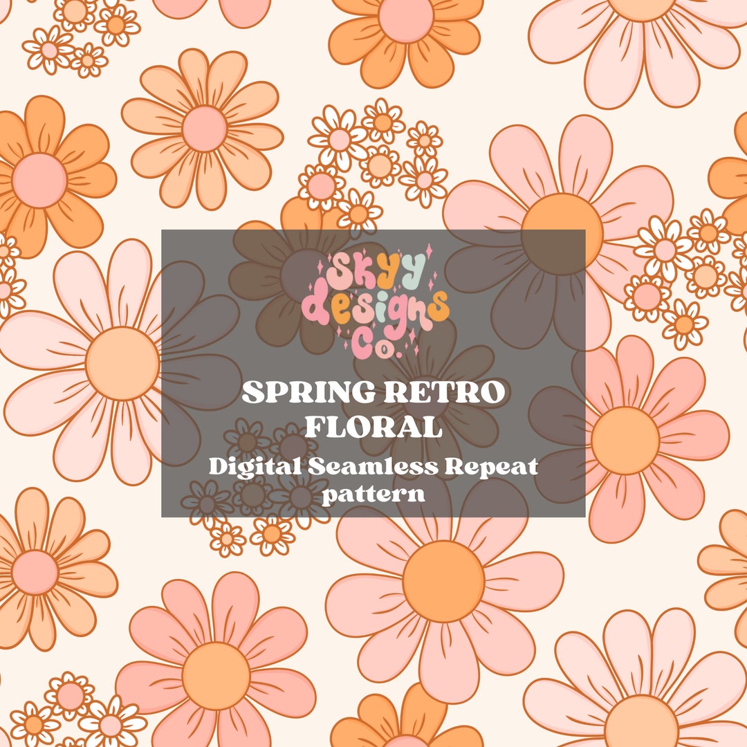 Retro Daisy Seamless Pattern for Spring and Summer, Neutral Flowers ...