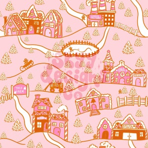 Gingerbread house seamless pattern, gingerbread seamless pattern, Christmas seamless pattern, boho Christmas seamless, winter seamless files