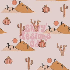Patrón digital neutro de cactus del desierto occidental para telas y papeles pintados, archivo digital occidental para telas, diseño sin costuras de cactus