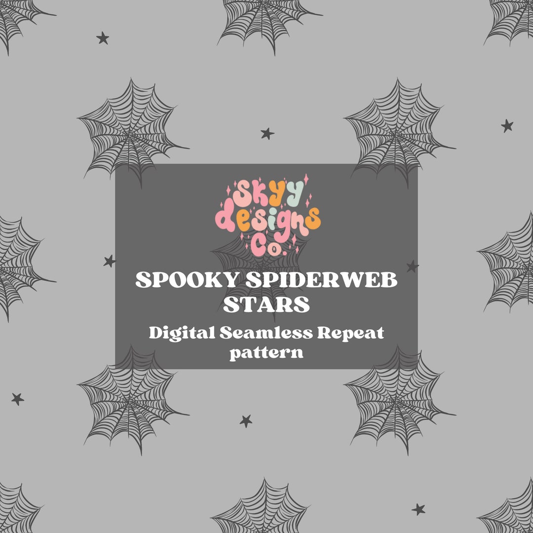 Halloween Spider Web Digital Seamless Pattern for Fabrics and ...