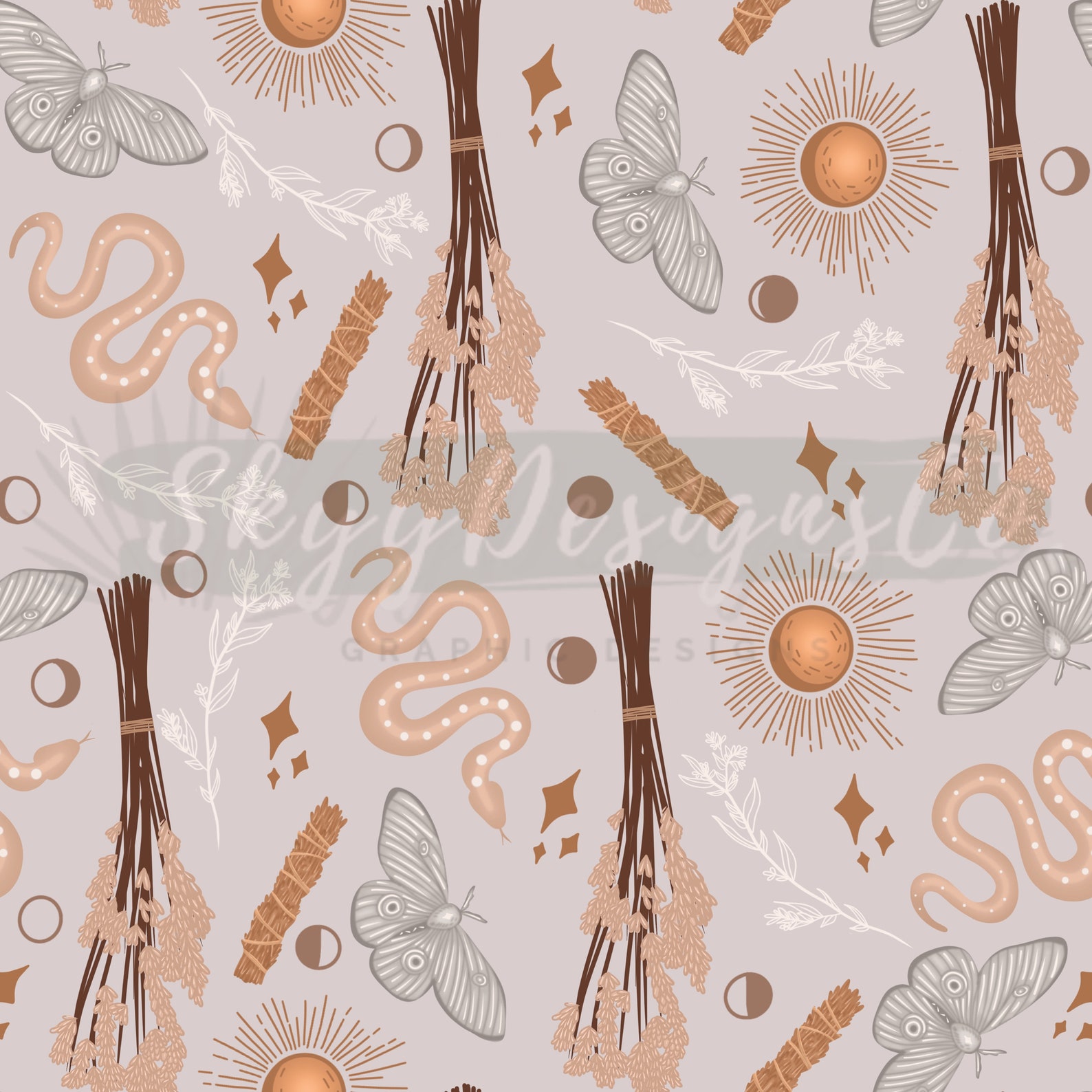 Seamless file witchy witch seamless pattern boho seamless Etsy