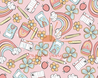 Pastel Back to School Digital Seamless Pattern for Fabrics and - Etsy  Ireland