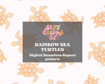 Nautical watercolor sea turtles digital seamless pattern for fabrics and wallpapers, Underwater seamless, tropical gender neutral seamless