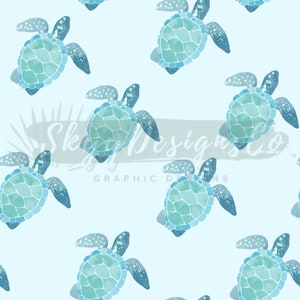 Watercolor Sea turtle digital seamless pattern for fabrics and wallpapers, Sea turtles digital paper pattern file for fabrics, underwater