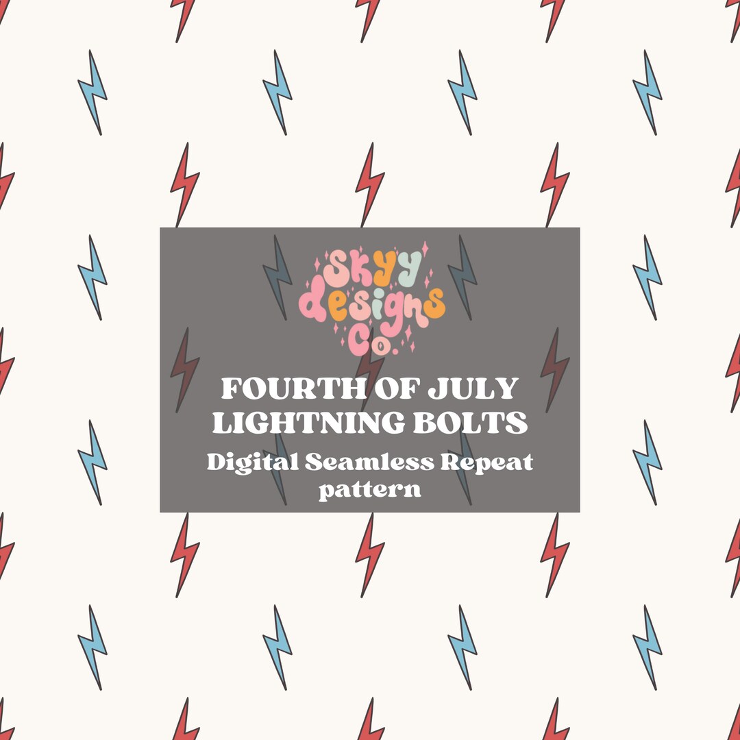 Fourth of July Lightning Bolts Seamless Pattern, Boys Patriotic Pattern ...