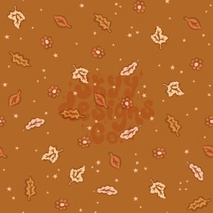 Boho Herbstlaub digital Muster für Stoffe und Tapeten, Herbst florales digitales Papier, Herbstlaub Tapete oder Stoffe