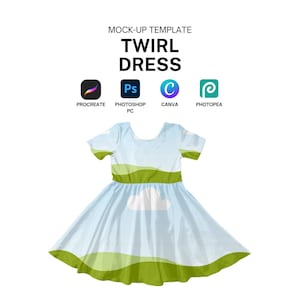 T Shirt Dress Realistic Mockup Template for Procreate, Canva, Photoshop Digital Download