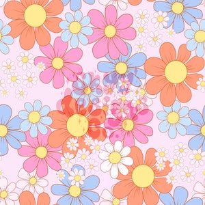 Vintage Pastell Retro floral Gänseblümchen Muster für retro floral Stoff Sublimationen