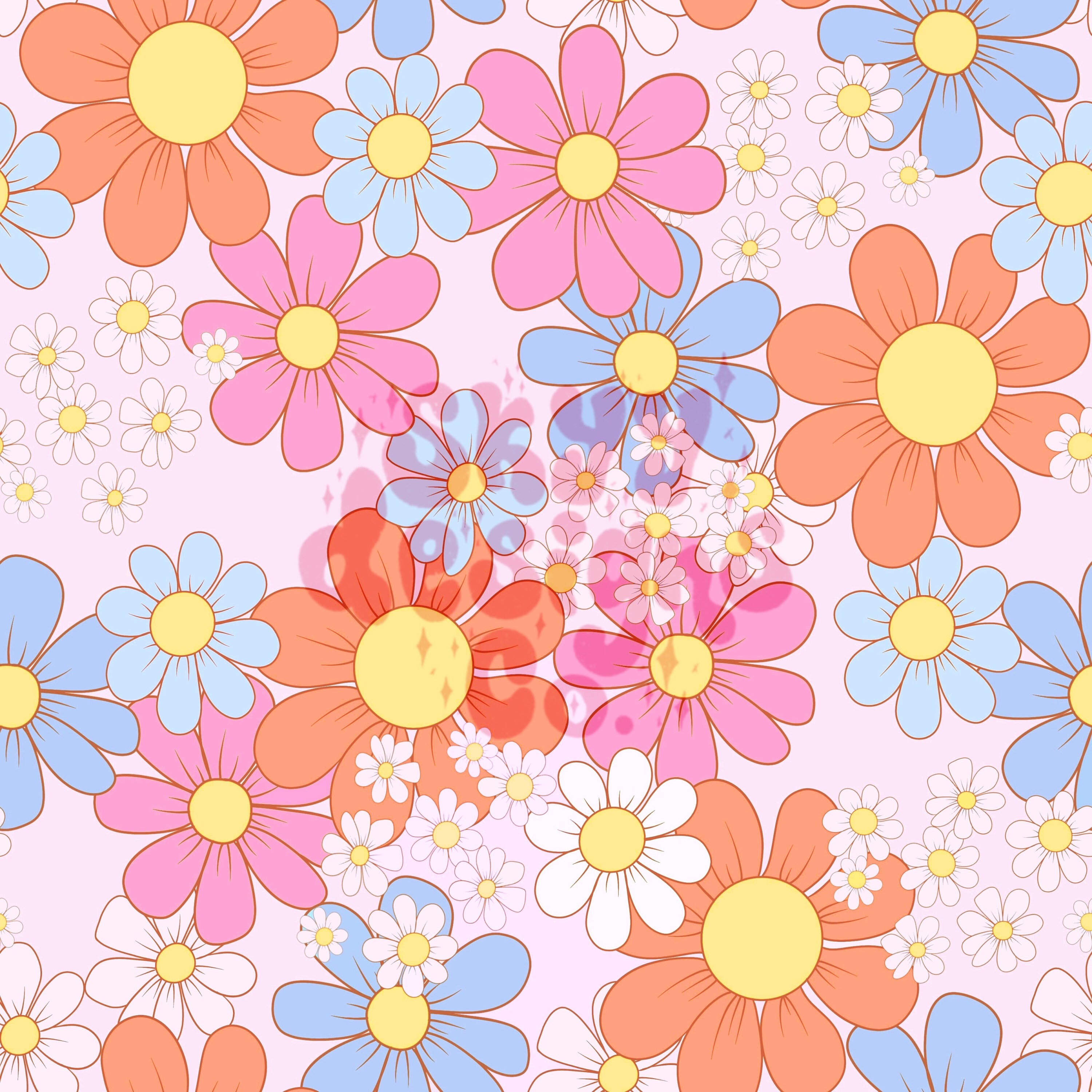 Pastel Floral Seamless Pattern for Spring and Summer, Bright Daisy ...