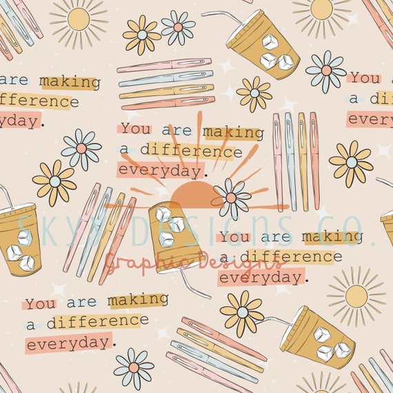 Teacher Seamless File Teaching Pattern for Fabrics and Etsy