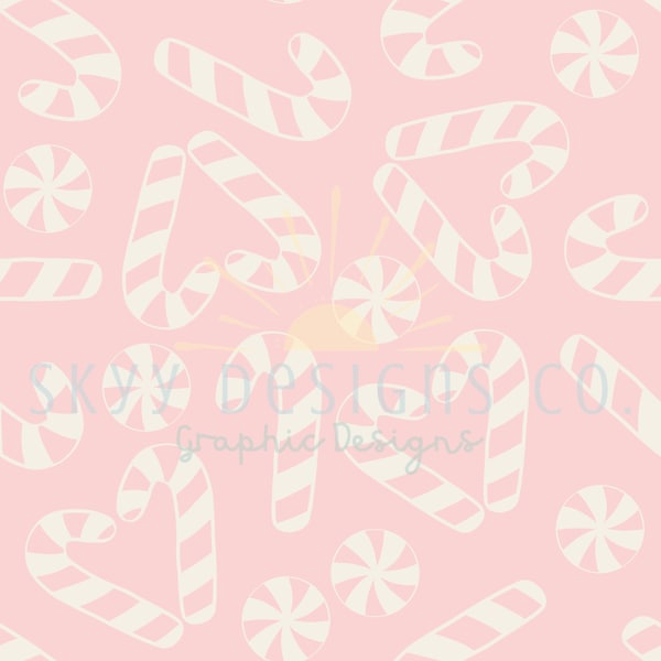 Candy Cane Hearts Digital Wallpaper Etsy