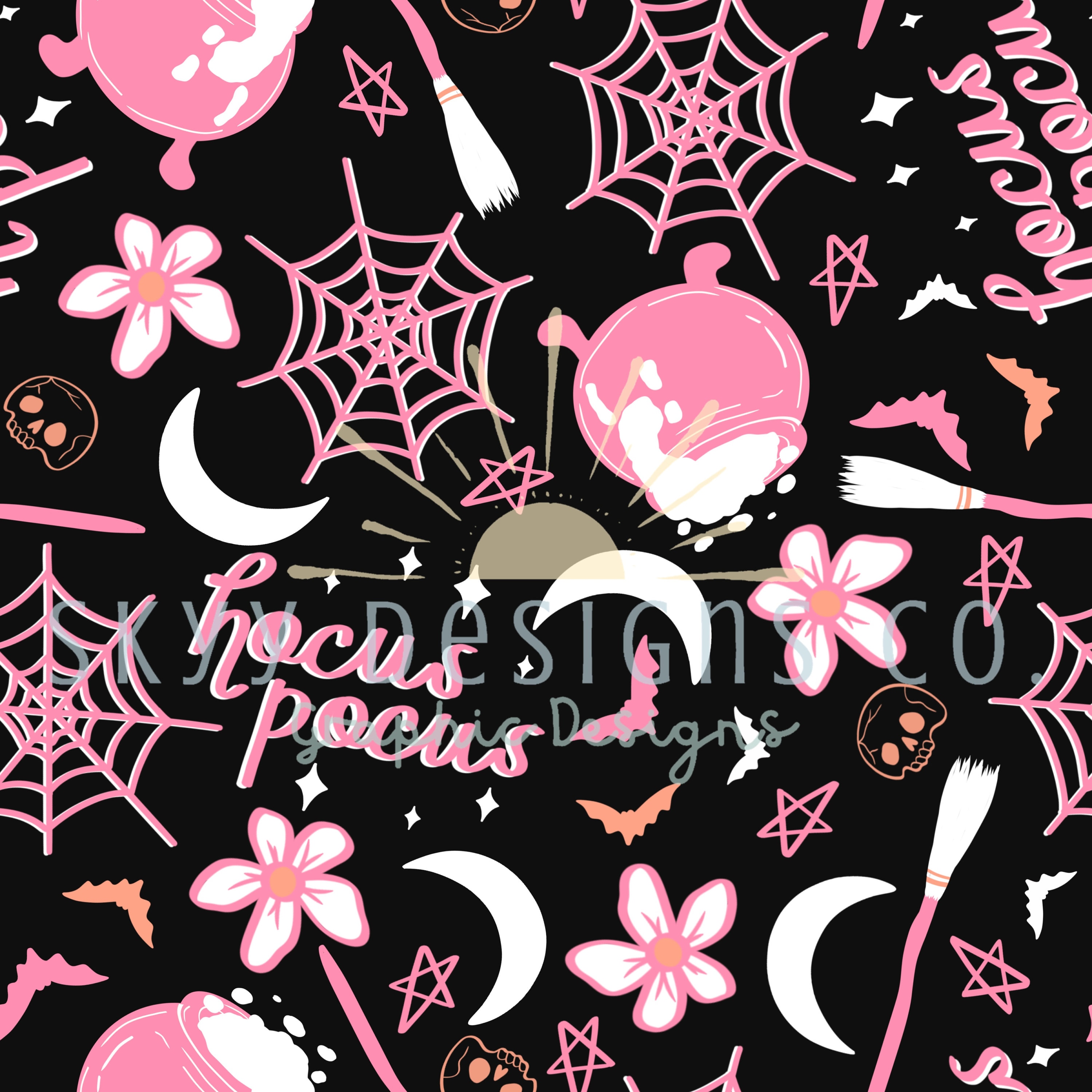 Seamless file Halloween hocus pocus seamless pattern Etsy