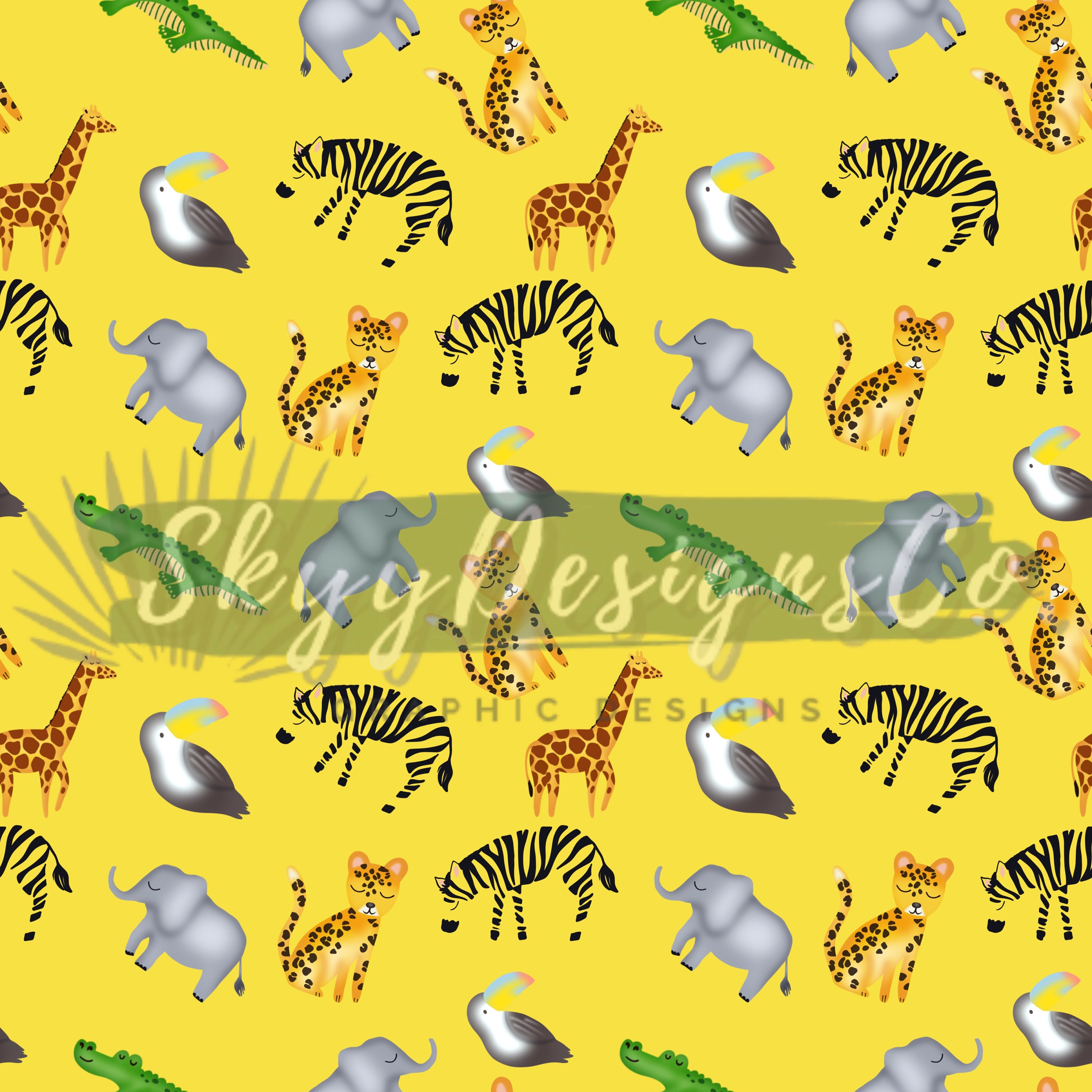 Safari seamless pattern safari digital paper animal seamless | Etsy
