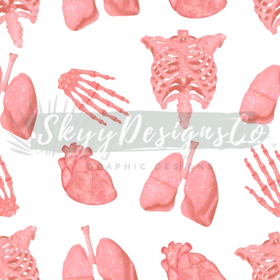 Anatomy medical digital seamless pattern for fabrics and wallpapers, Organs  seamless pattern, Anatomy wallpaper, science seamless files