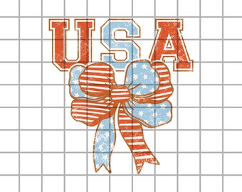 Dziewczęca kokardka USA PNG, projekt koszulki Preppy Patriotic do pobrania w wersji cyfrowej