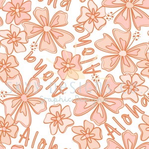 Aloha Hawaiian floral digital seamless pattern for fabrics and wallpapers, Hawaiian floral digital paper seamless pattern for fabrics