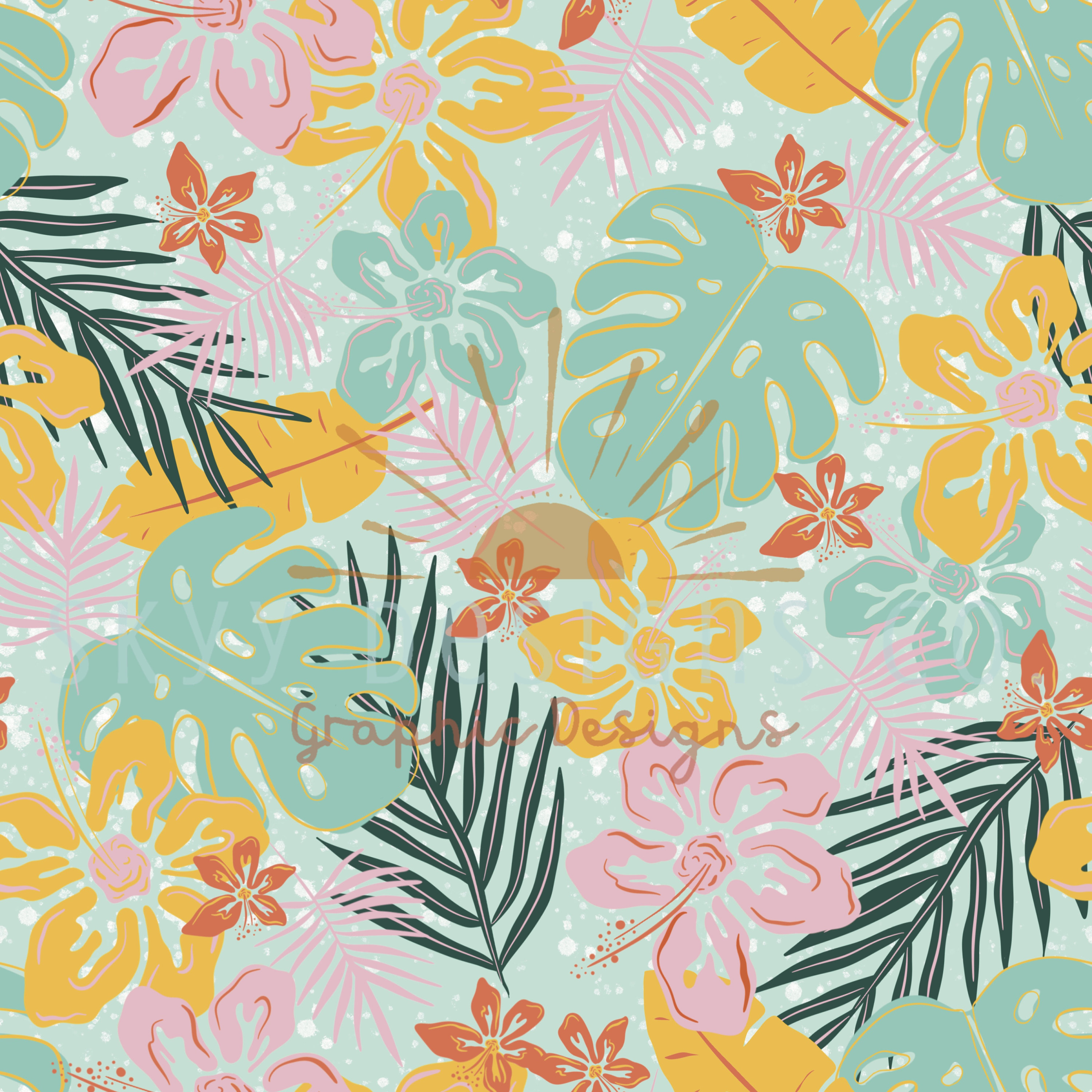 tropical flower pattern