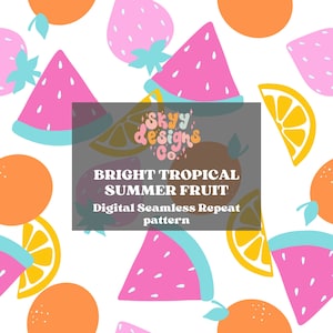 Helle Früchte digital nahtlose Muster für Stoffe und Tapeten, Neon Früchte nahtlose Muster-Datei, digitale Papier Früchte, Kinder nahtlose Muster