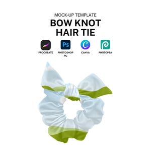 Hair Tie Bow Realistic Mockup Template for Procreate, Photoshop, Canva Digital Download