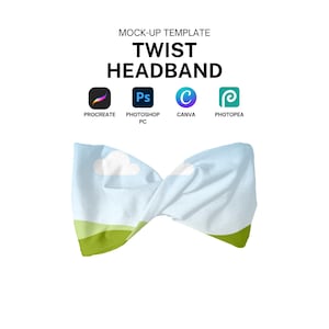 Plantilla de maqueta realista de diadema trenzada para Procreate, Photoshop y Canva (descarga digital)