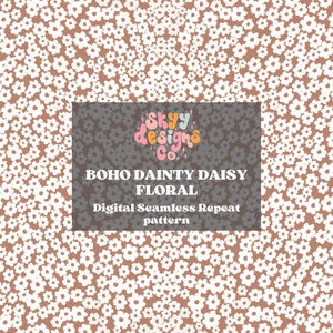 Boho dainty floral seamless pattern for Easter, Dainty floral seamless pattern for fabric sublimations