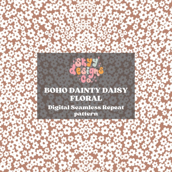 Boho dainty floral seamless pattern for Easter, Dainty floral seamless pattern for fabric sublimations