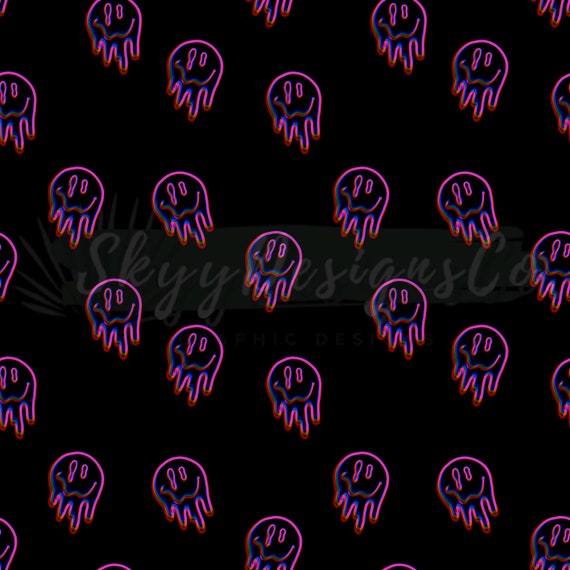 Seamless Pattern Trippy Trippy Smiley Face Seamless Trippy Etsy Sweden