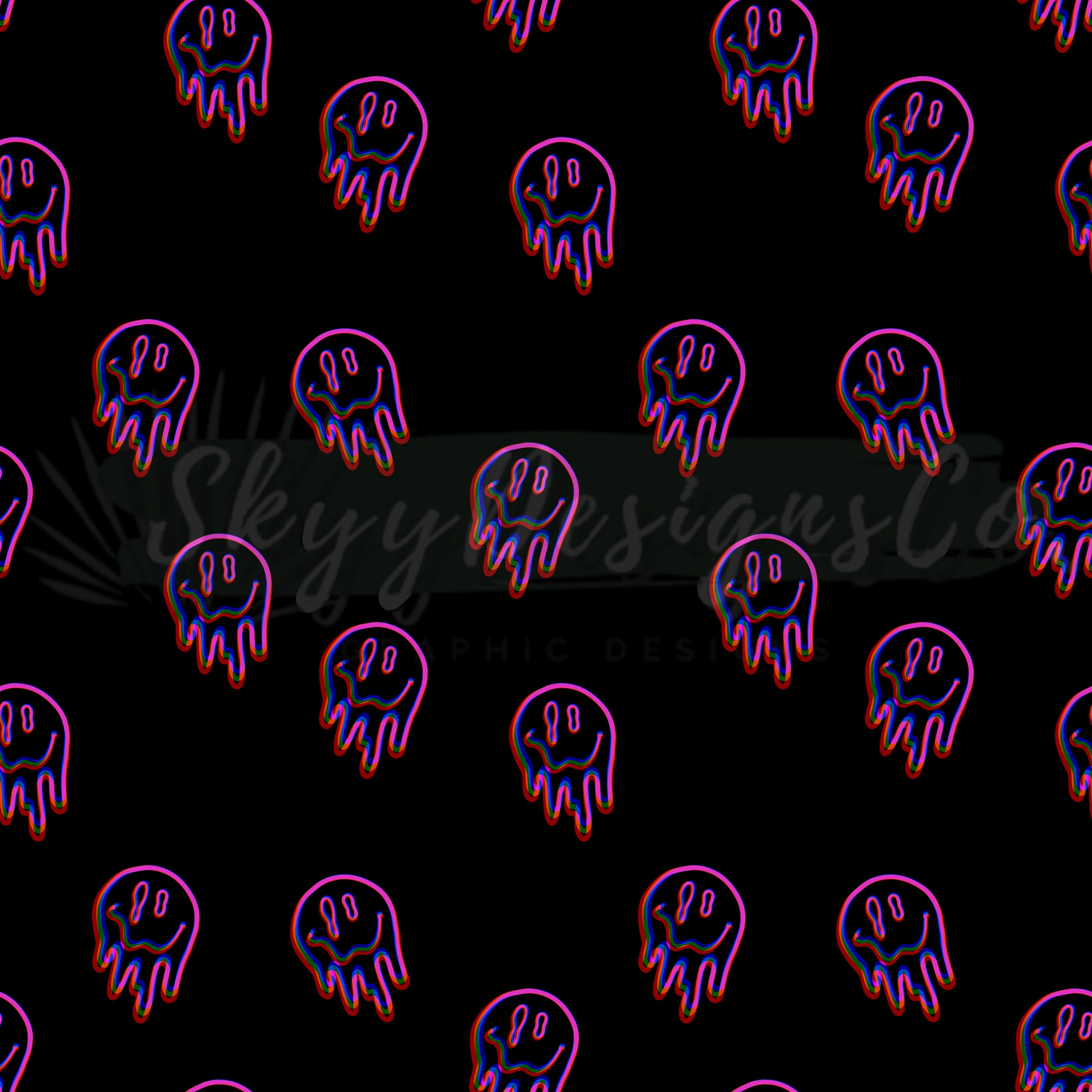 Seamless Pattern Trippy Trippy Smiley Face Seamless Trippy Etsy Sweden