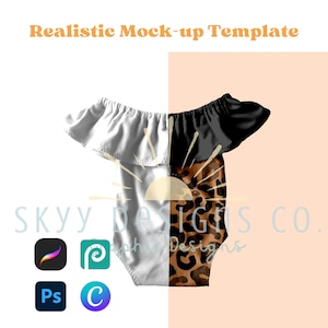 Off the shoulder realistic mock-up template for procreate Canva and photoshop, Seamless pattern your design here mock-up template