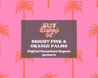 Trendy bright summer palm tree seamless pattern for fabrics, retro beach seamless pattern download, Summer girly tropical pattern file