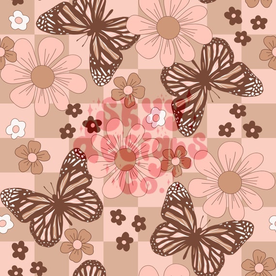 HD wallpaper: Butterflies Pink, pink and brown butterfly and flower monogram