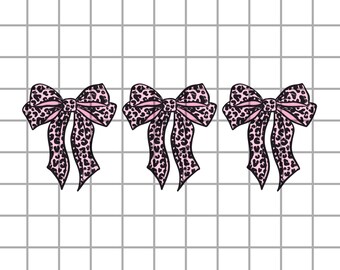 Cheetah Bows PNG, Girly Coquette Sublimation Design (Digital Download)