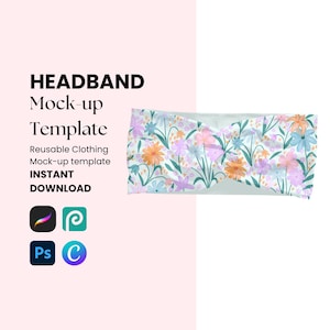 Modello realistico di mock-up di turbante intrecciato per procreate Canva e photoshop, il tuo design qui mock-up di turbante intrecciato, mock-up di turbante intrecciato