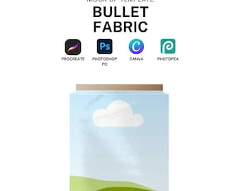 Bullet Fabric Fold Mockup Template for Procreate, Photoshop, Canva Digital Download