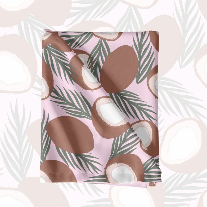 Tropical Coconut Palm Leaves Seamless Pattern for Summer, Girly Beach ...