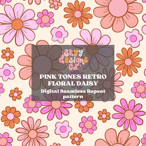 Vintage retro floral daisy seamless pattern for retro floral fabric sublimations