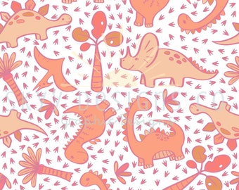 Modello senza cuciture di impronte di dinosauri per bambini, modello di dinosauri per bambini, carta da scaricare digitale
