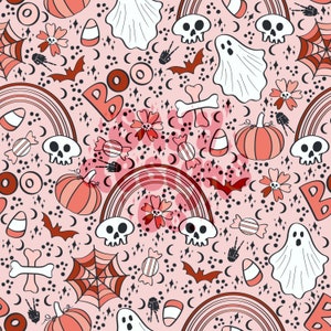 boho Halloween spooky ghosts digital seamless pattern for fabrics and wallpapers, Boho spooky seamless pattern file for fabrics