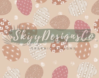 Neutral Boho Frühling Eier Muster für Ostern Digital Download