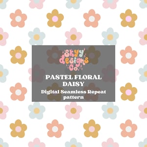 Groovy retro summer daisy seamless pattern for retro floral fabric sublimations